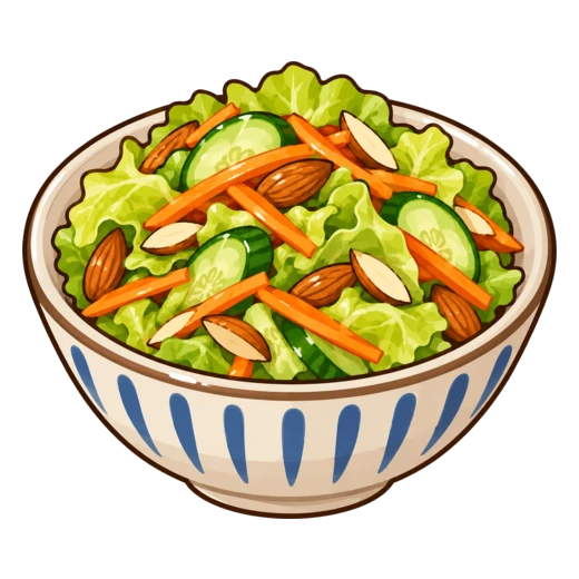 アーモンド入りサラダのイラスト