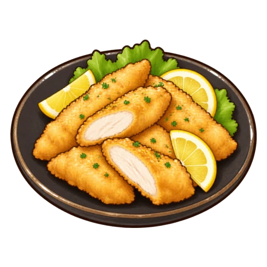 揚げささみのレモン風味のイラスト