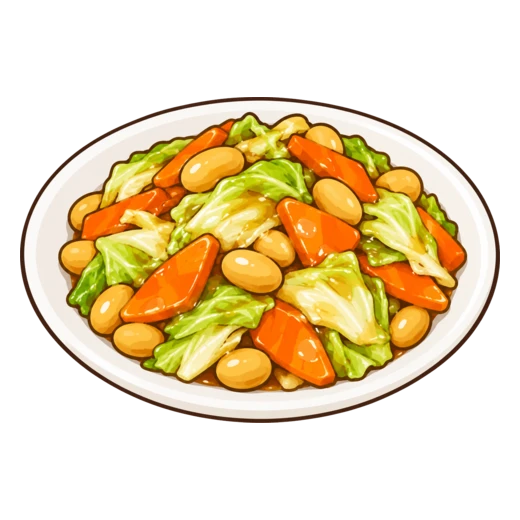 甘酢炒めのイラスト