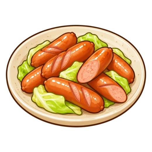 ボイルドソーセージのイラスト