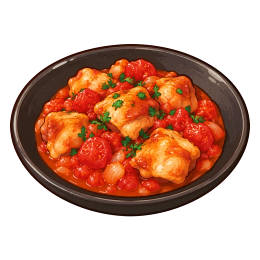 チキンのトマト煮のイラスト