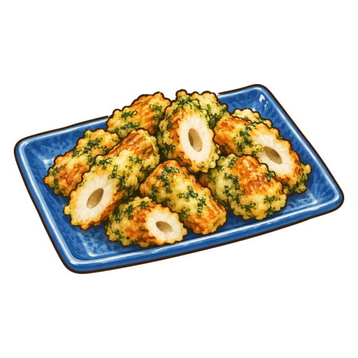 竹輪のお茶の葉揚げのイラスト