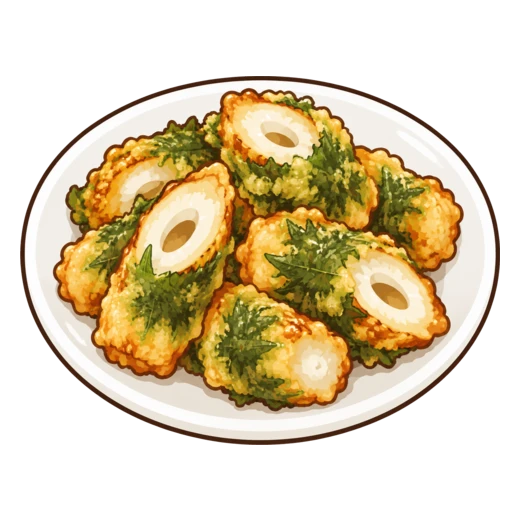 竹輪のしそ揚げのイラスト