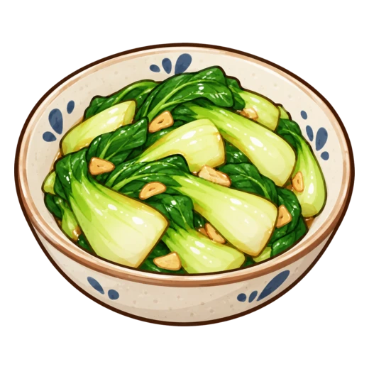 チンゲンサイのソテーのイラスト
