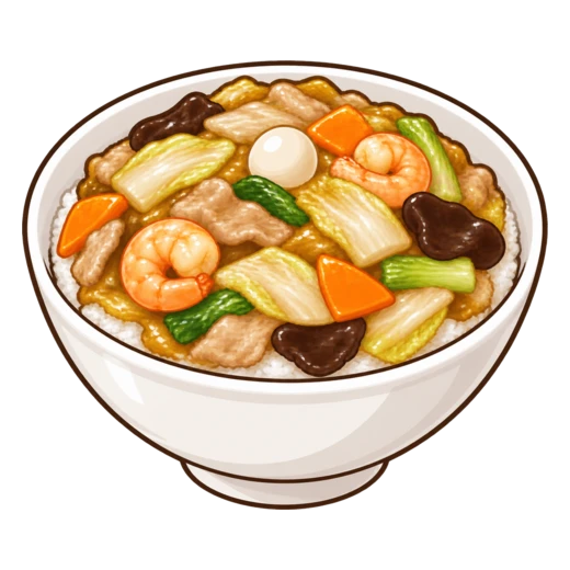 中華丼のイラスト