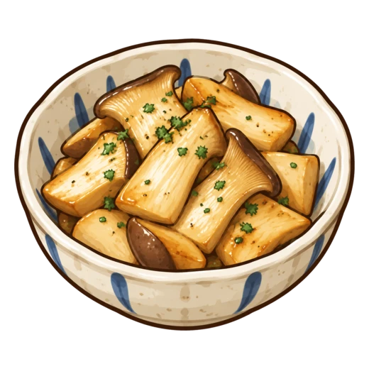 エリンギのソテーのイラスト