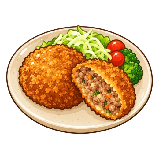 ごぼう入りメンチカツのイラスト