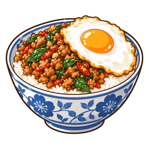 ガパオライスのイラスト