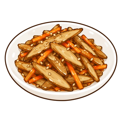 ごぼうソテーのイラスト