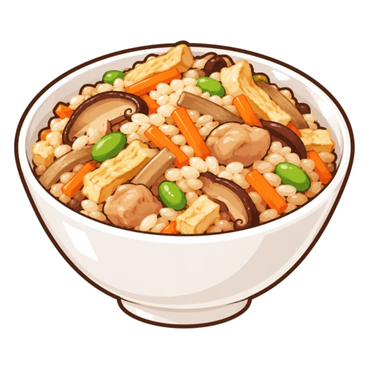 五目ごはんのイラスト