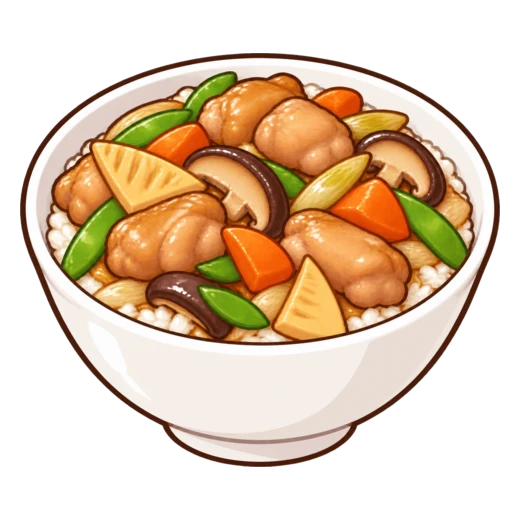 五目鶏飯のイラスト