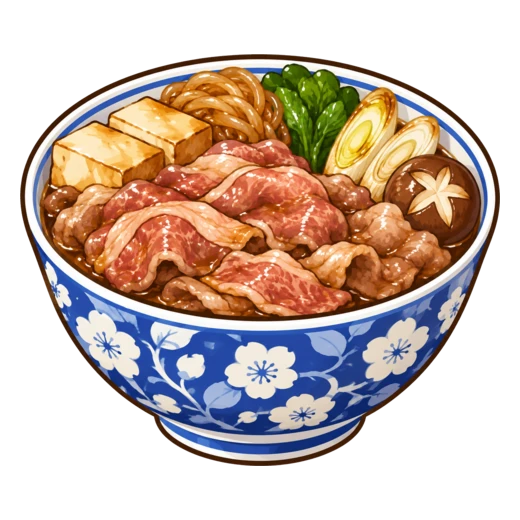 牛すき鍋のイラスト