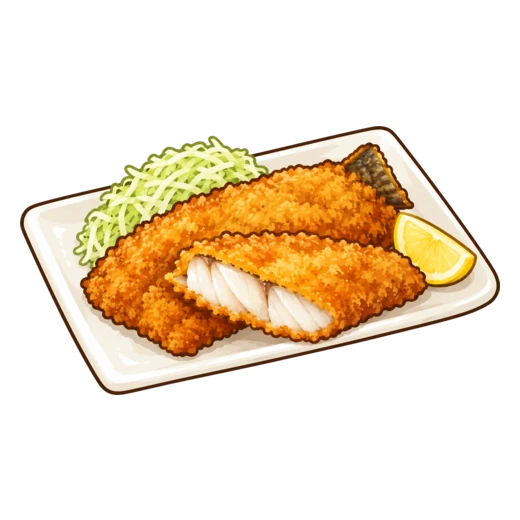 白身魚フライのイラスト
