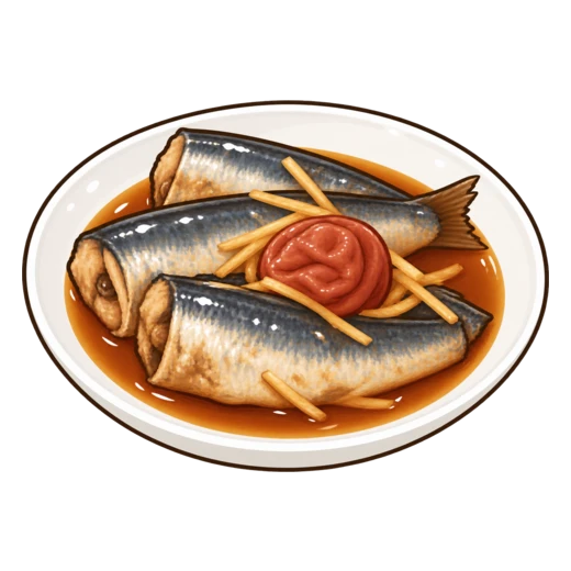 いわしの梅煮のイラスト