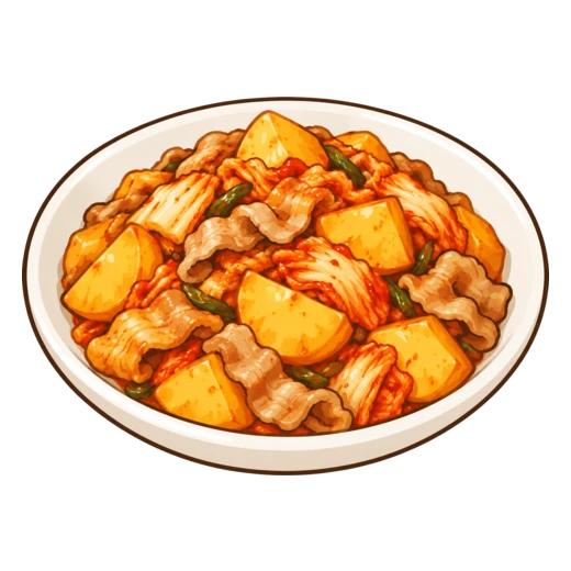 じゃが豚キムチのイラスト