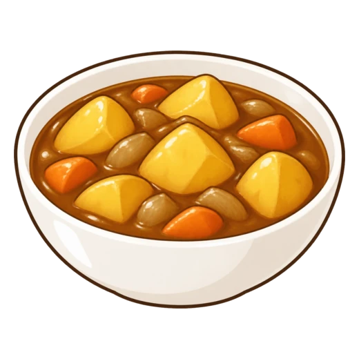 じゃがいものカレー煮のイラスト