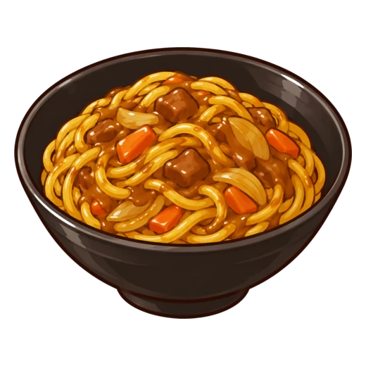 カレースパゲッティのイラスト