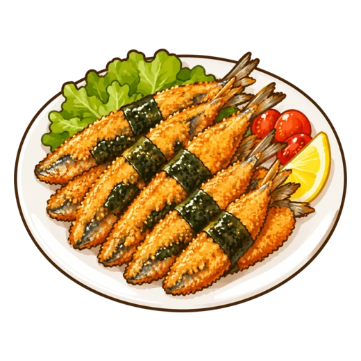 きびなごいそべフライのイラスト