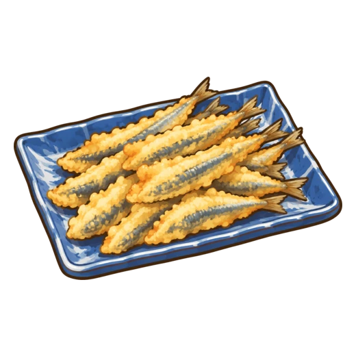 きびなごの天ぷらのイラスト