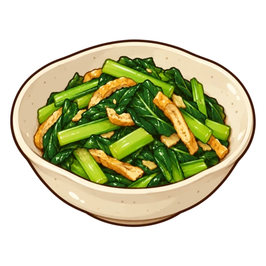 こまつなの炒めもののイラスト