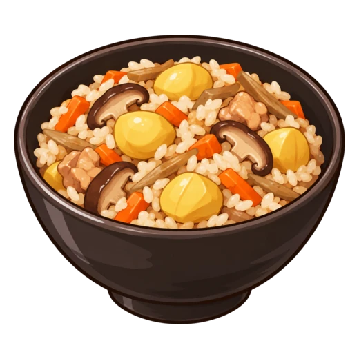 くり五目ご飯のイラスト