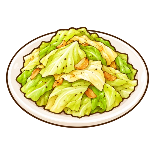 キャベツのホットサラダのイラスト
