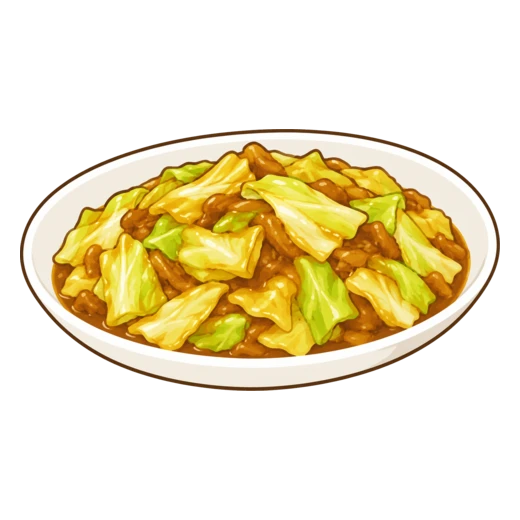 キャベツのカレーソテーのイラスト