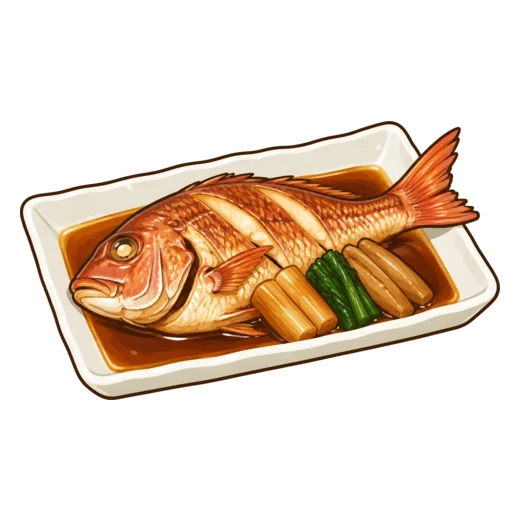 まだいの煮つけのイラスト