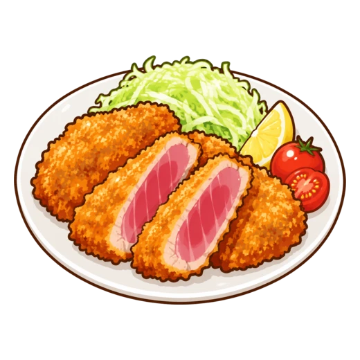 まぐろフライのイラスト