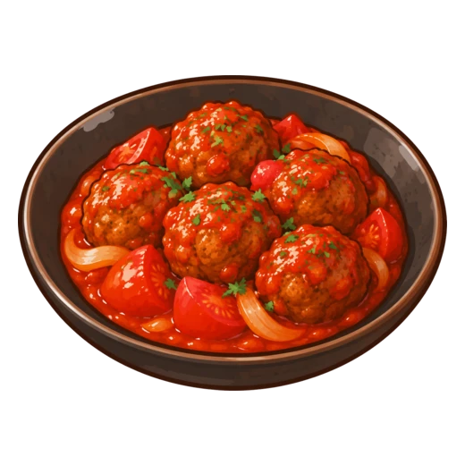 ミートボールのトマト煮のイラスト