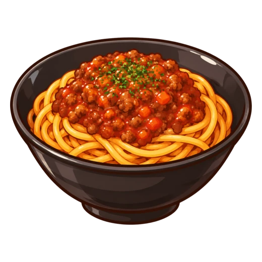 ミートソーススパゲッティのイラスト