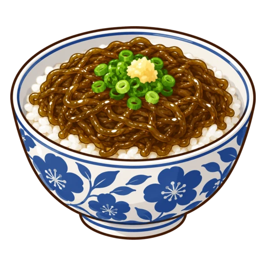 もずく丼のイラスト