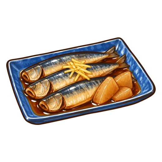煮魚(いわし)のイラスト