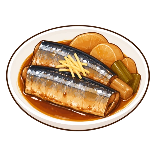 煮魚(さんま)のイラスト