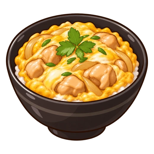 親子煮込み丼のイラスト