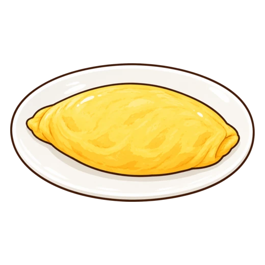 プレーンオムレツのイラスト
