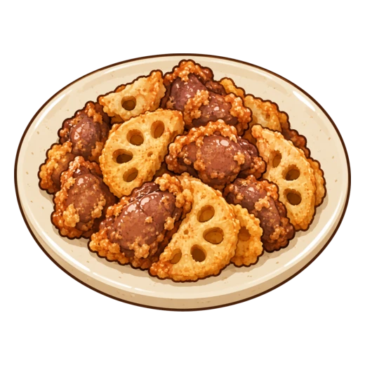 レバーとれんこんのから揚げのイラスト