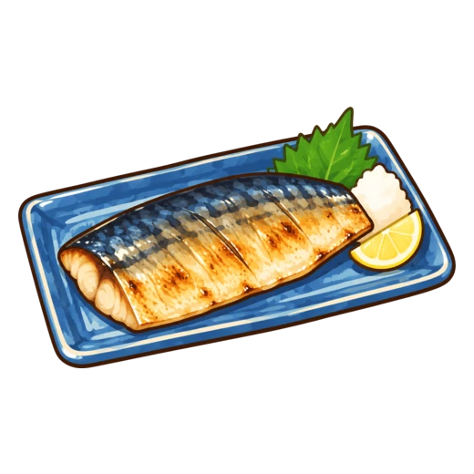 さばの塩焼きのイラスト