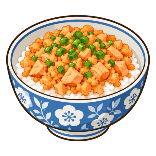 さけそぼろ丼のイラスト