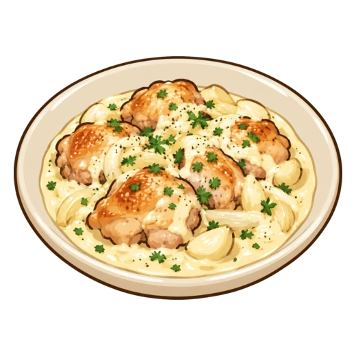 シュクメルリ(鶏肉のクリーム煮)のイラスト