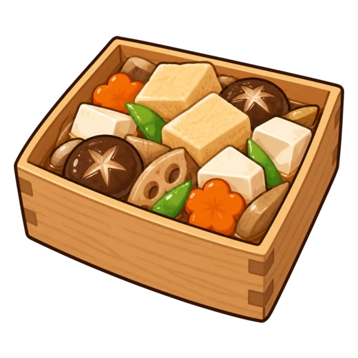 高野豆腐の八目煮のイラスト