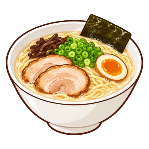 とんこつラーメンのイラスト