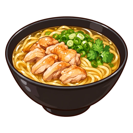 鶏肉のフォーのイラスト