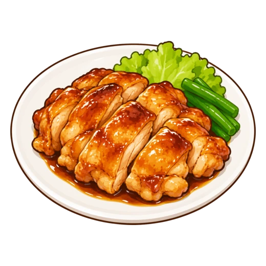 鶏肉の照り焼きのイラスト