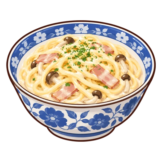 豆乳スパゲッティのイラスト