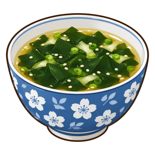 わかめスープのイラスト