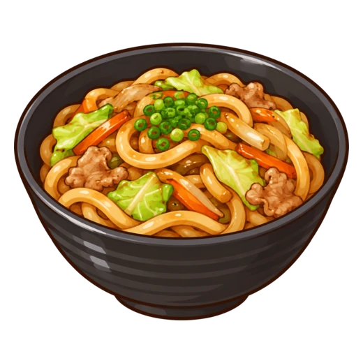 焼きうどんのイラスト