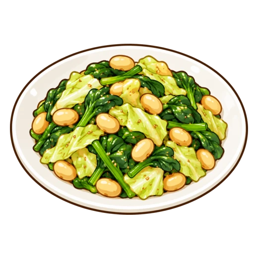 野菜のドレッシングソテーのイラスト