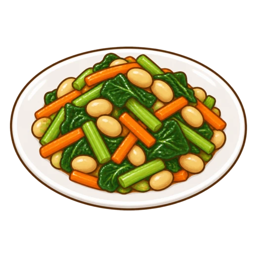 野菜の五目炒めのイラスト