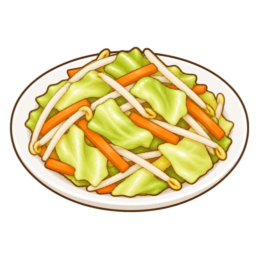 野菜ソテーのイラスト